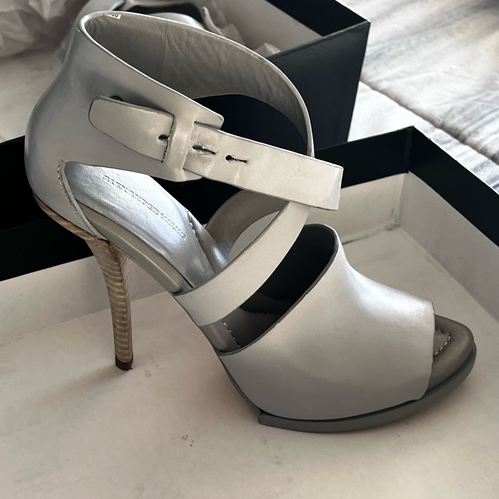 Elegant Silver High Heel Sandals